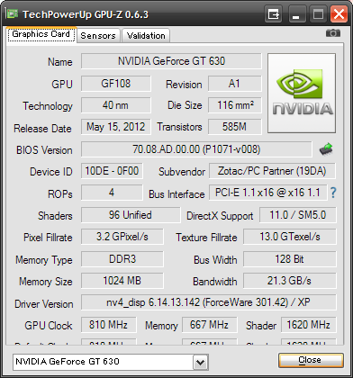 GT630 GPU-Z